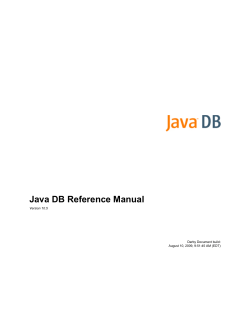 Java DB Reference Manual Version 10.5 Derby Document build: