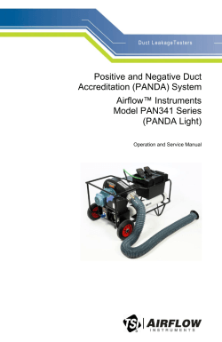 Positive and Negative Duct Accreditation (PANDA) System Airflow™ Instruments Model PAN341 Series