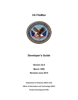 VA FileMan  Developer’s Guide Version 22.0