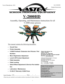 V-2000HD Assembly, Operating, and Maintenance Instructions for all V-2000 rotary presses.