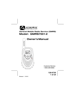 Model : GMRS7001-2 Owner’s Manual