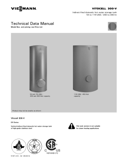 Technical Data Manual VITOCELL 300-V Indirect-fired domestic hot water storage tank