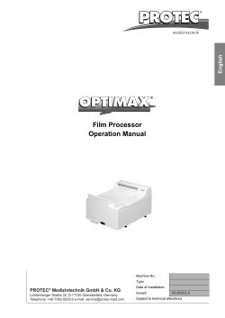 Film Processor Operation Manual English PROTEC
