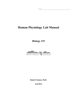 Human Physiology Lab Manual Biology 219  Daniel Clemens, Ph.D.