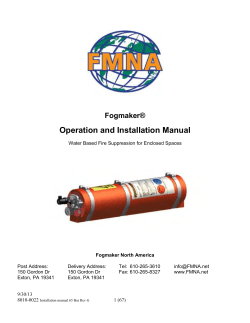 Operation and Installation Manual Fogmaker®
