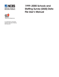 1999–2000 Schools and Staffing Survey (SASS) Data File User’s Manual