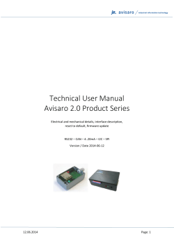 Technical User Manual Avisaro 2.0 Product Series