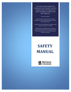 This manual contains programs and workplace safety of all employees and