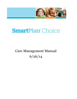 Care Management Manual 6/26/14