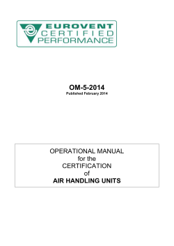 OM-5-2014 OPERATIONAL MANUAL for the CERTIFICATION