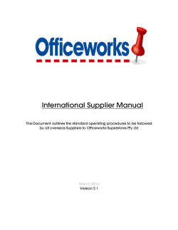 International Supplier Manual
