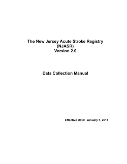 The New Jersey Acute Stroke Registry (NJASR) Version 2.0 Data Collection Manual