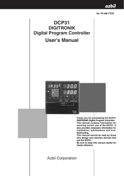 DCP31 User's Manual DIGITRONIK Digital Program Controller
