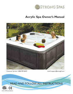 Acrylic Spa Owner’s Manual