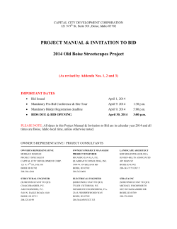 PROJECT MANUAL &amp; INVITATION TO BID 2014 Old Boise Streetscapes Project