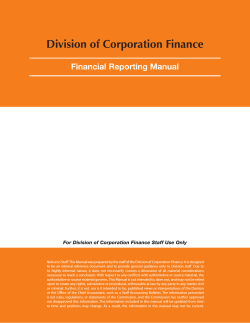 Division of Corporation Finance Financial Reporting Manual