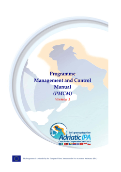 Programme Management and Control  Manual  (PMCM) 