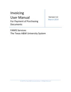 Invoicing User Manual  For Payment of Purchasing