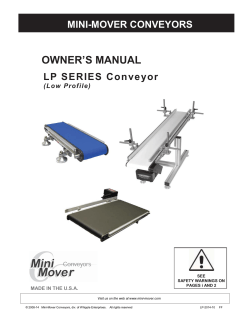 OWNER’S MANUAL MINI-MOVER CONVEYORS
