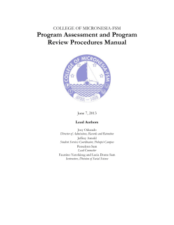 Program Assessment and Program Review Procedures Manual  COLLEGE OF MICRONESIA-FSM