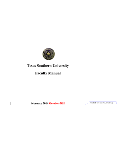 Texas Southern University Faculty Manual October 2002