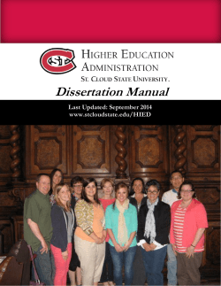 Dissertation Manual Last Updated: September 2014 www.stcloudstate.edu/HIED