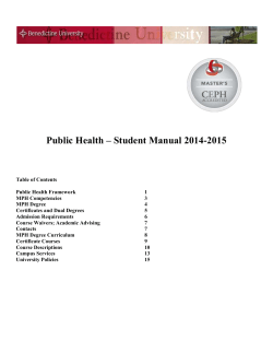 Public Health – Student Manual 2014-2015