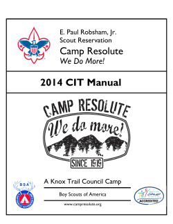 Camp Resolute 2014 CIT Manual  We Do More!