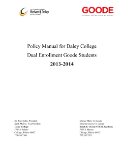 Policy Manual for Daley College Dual Enrollment Goode Students 2013-2014