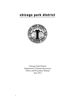 Chicago Park District Department of Human Resources Policy and Procedure Manual