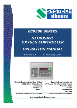EC9500 SERIES NITROSAVE OXYGEN CONTROLLER OPERATION MANUAL