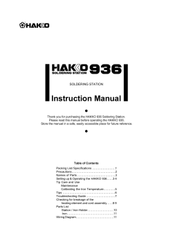 Instruction Manual SOLDERING STATION
