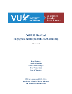 COURSE	MANUAL Engaged	and	Responsible	Scholarship