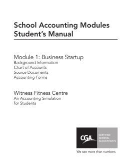 School Accounting Modules Student’s Manual Module 1: Business Startup Witness Fitness Centre