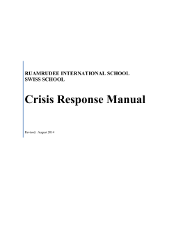 Crisis Response Manual  RUAMRUDEE INTERNATIONAL SCHOOL SWISS SCHOOL