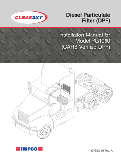 Installation Manual for Model PG1060 (CARB Verified DPF) Diesel Particulate