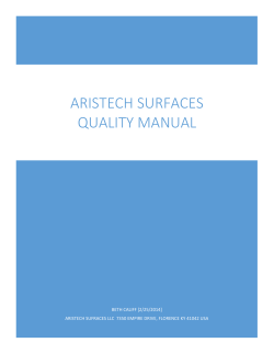 ARISTECH SURFACES QUALITY MANUAL BETH CALIFF [2/25/2014]