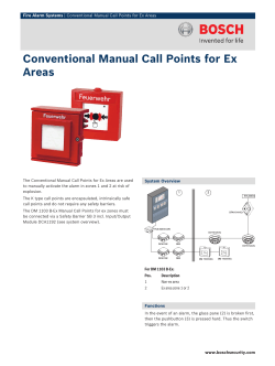 Conventional Manual Call Points for Ex Areas Fire Alarm Systems System Overview