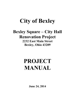 City of Bexley PROJECT MANUAL