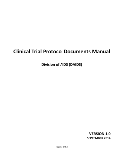 Clinical Trial Protocol Documents Manual Division of AIDS (DAIDS) VERSION 1.0