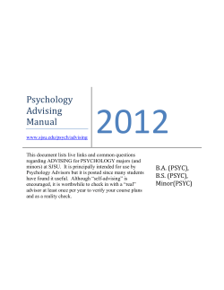 2012 Psychology Advising Manual