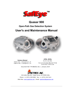 Quasar 900 User's and Maintenance Manual  Open-Path Gas Detection System