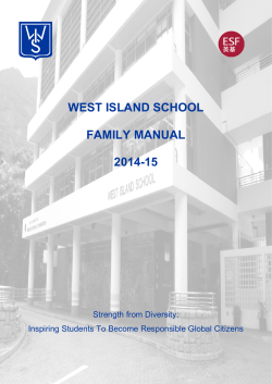 WEST ISLAND SCHOOL FAMILY MANUAL 2014-15