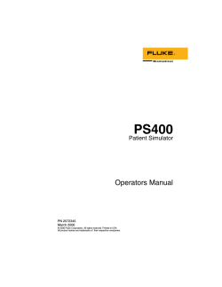 PS400 Operators Manual Patient Simulator