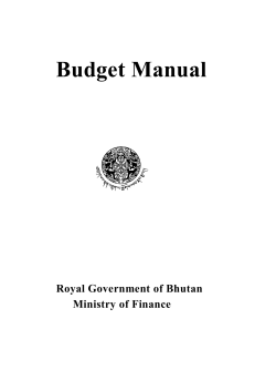 Budget Manual Royal Government of Bhutan Ministry of Finance