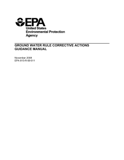 GROUND WATER RULE CORRECTIVE ACTIONS GUIDANCE MANUAL November 2008 EPA 815-R-08-011