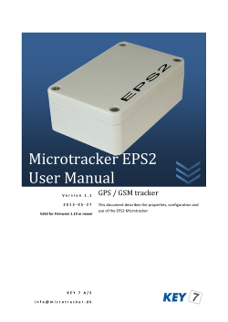 Microtracker EPS2 User Manual GPS / GSM tracker