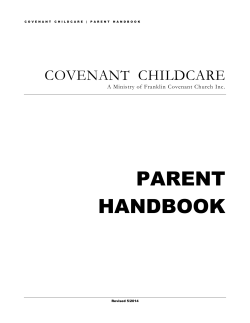 PARENT HANDBOOK  COVENANT  CHILDCARE