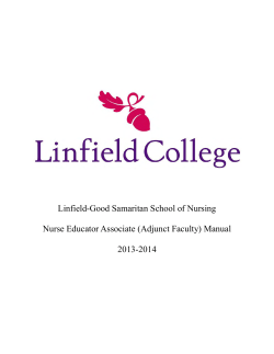Linfield-Good Samaritan School of Nursing Nurse Educator Associate (Adjunct Faculty) Manual 2013-2014