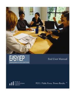   Public Consulting Group, Inc.- EasyIEP™ End User Manual Page 1